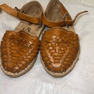 Baby/Toddler Mexican Tan Leather Huarache Sandals